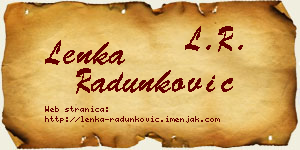 Lenka Radunković vizit kartica